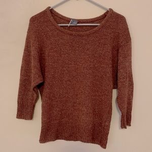 Knit red/brown scoop neck sweater